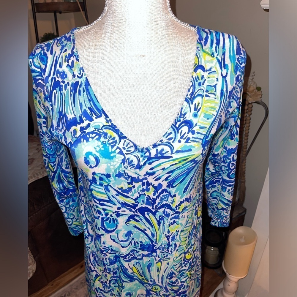 Lily Pulitzer Erin blue crush dress. Worn once EUC SIZE XS - Picture 2 of 13